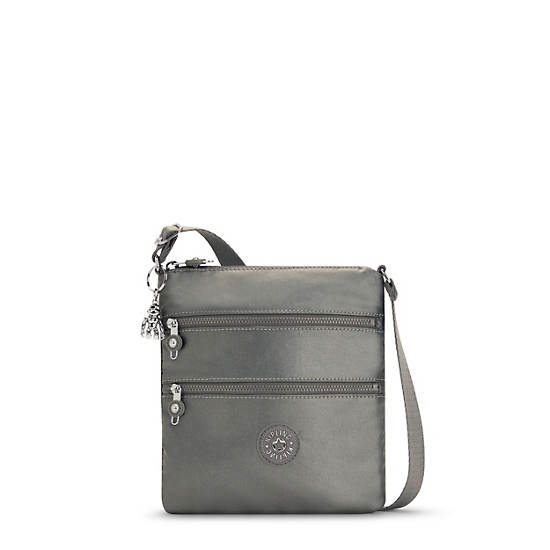 Kipling Keiko Metallic Crossbody Mini Bag Moon Grey Metallic | CA 1332KO